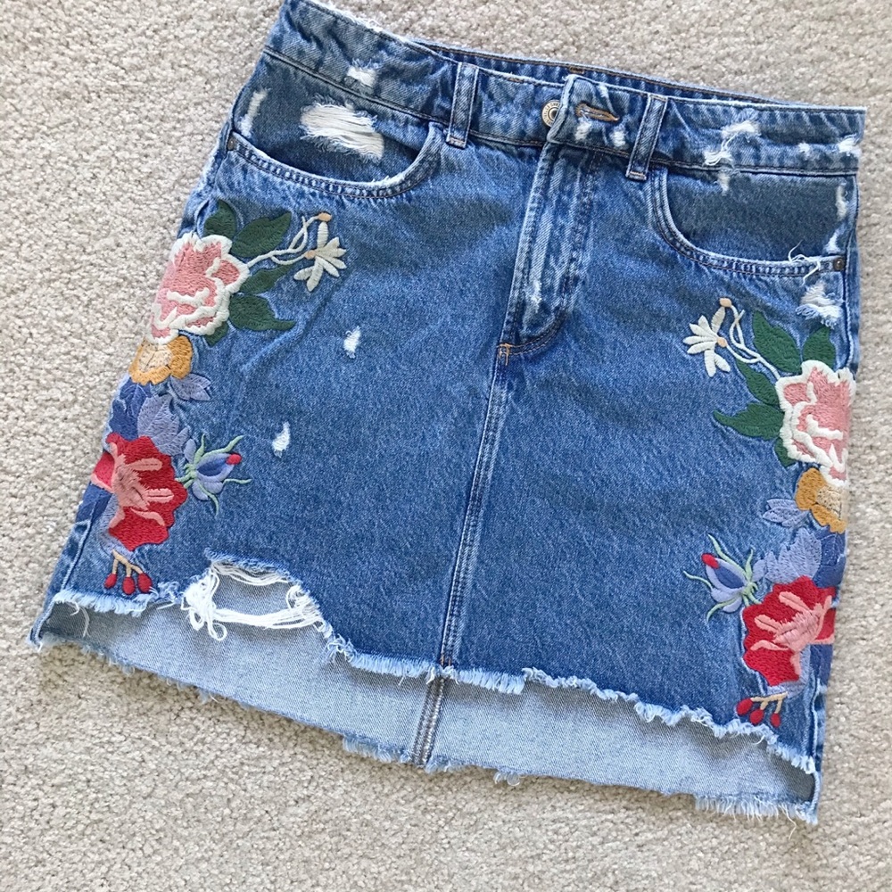 Mango denim mini skirt